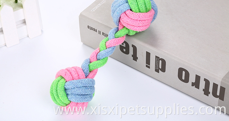 Braid Cotton Rope dumbbell Dog Toy Teeth Cleaning Chew Toys for Small and Medium Sized Dogs